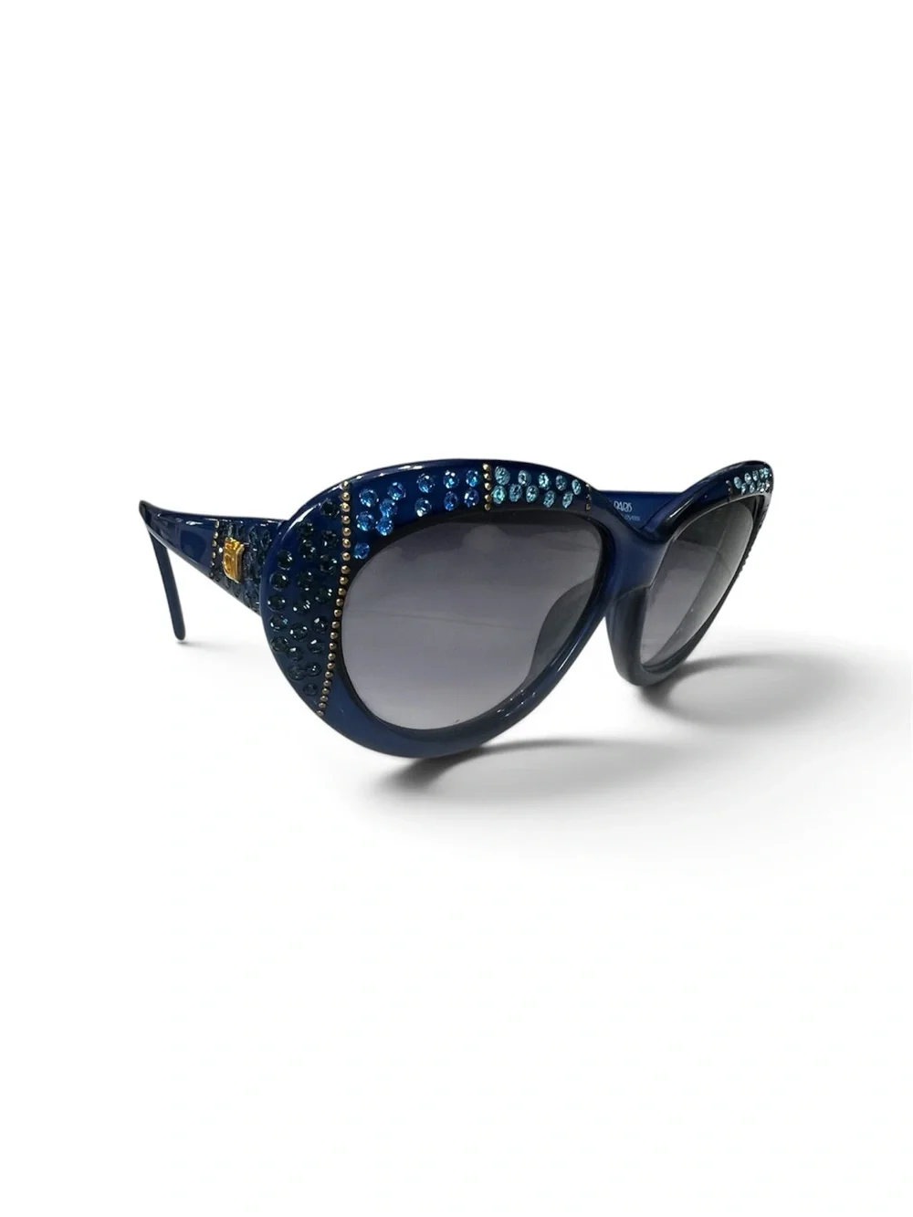Vintage Emmanuelle Khan Sunglasses Made In Paris Blue Rhinestones Ek 120 /CS112